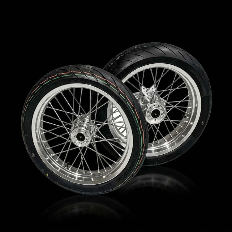 Ultra Bee Supermoto Wheelset (17in) Chrome/Black