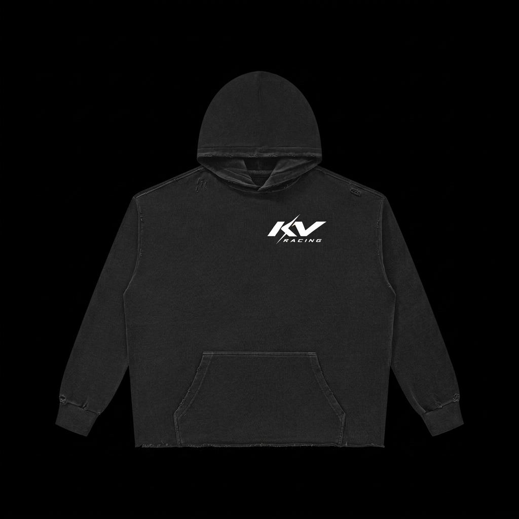 KV Racing Distressed Raw Edge Hoodie